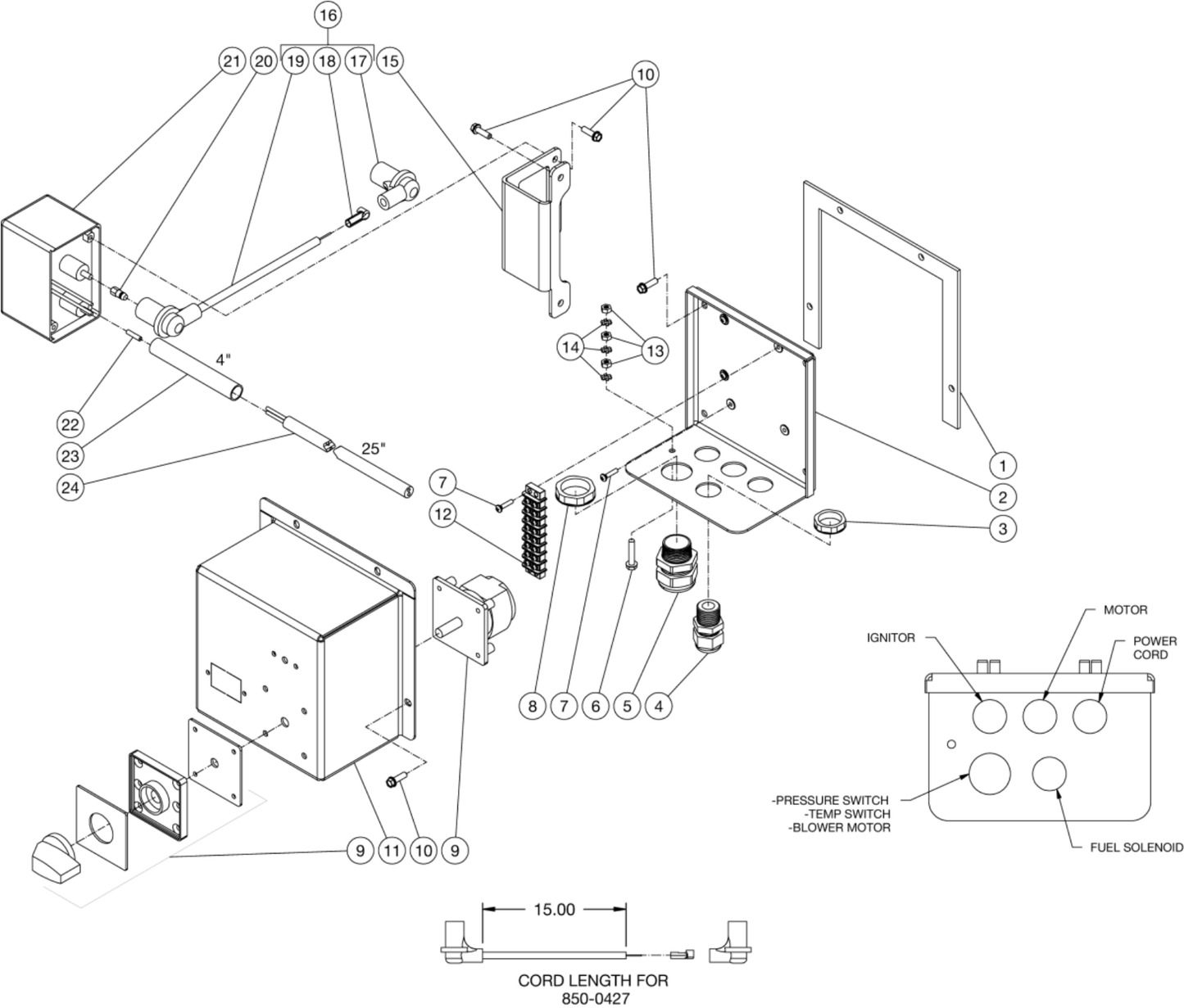 HSE-1400-0M11 Electric Box Assembly Parts by Mi-T-M