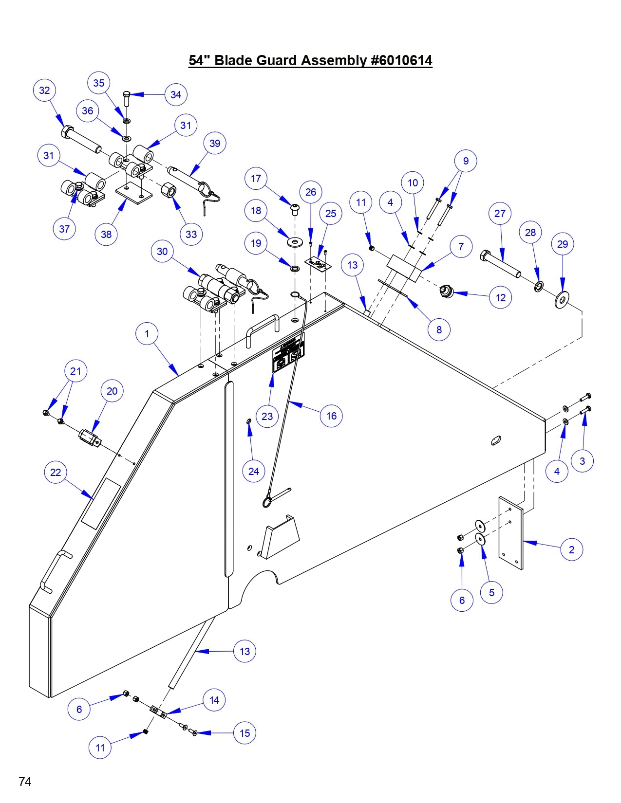 CC9074DK 54&quot; Blade Guard Assembly Parts