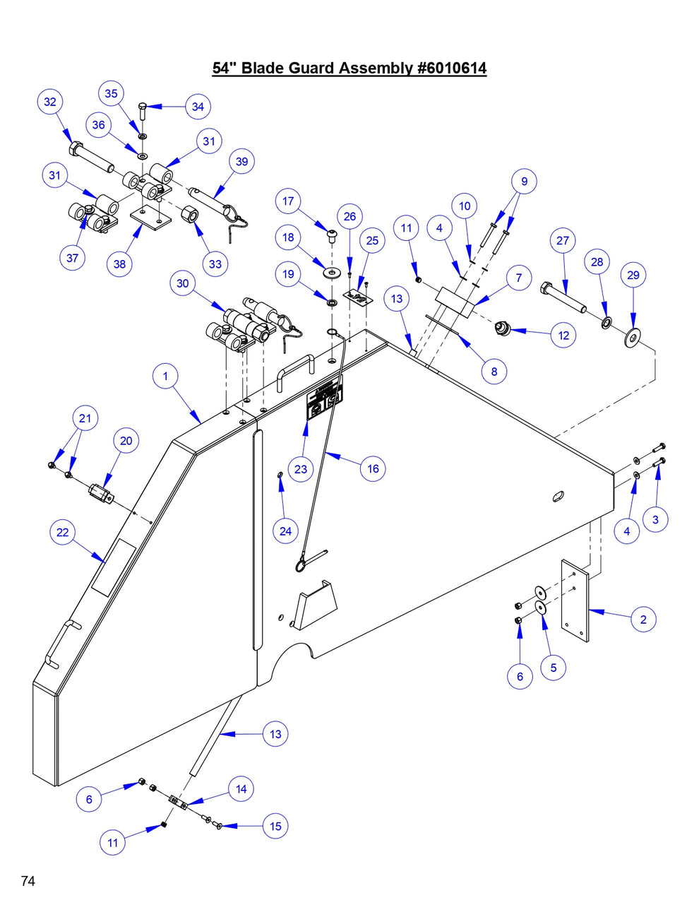 CC9074DK 54" Blade Guard Assembly Parts