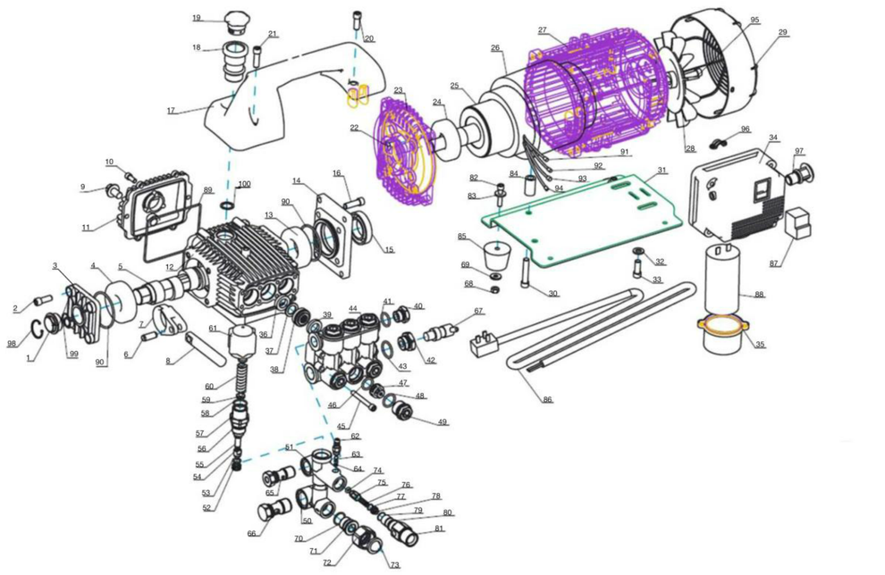 HSE-1400-0M11 (sn:15131399-99999999) High Pressure Pump Assembly Parts by Mi-T-M