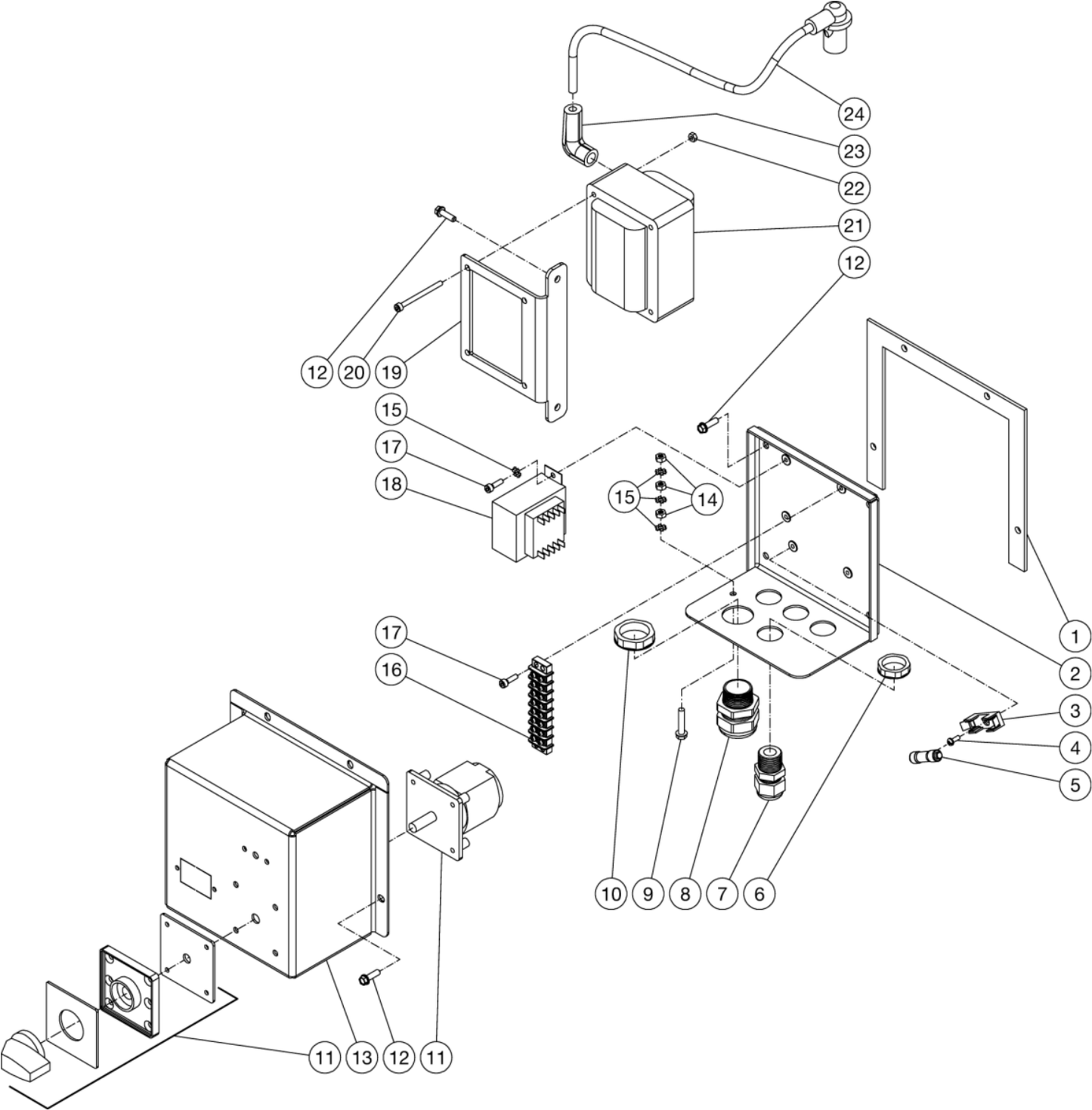 HSE-2003-0MG10, HSE-2003-0MM11, DH-2003-SE0E2G,DH-2003-SE0E2M Electric Box Assembly Parts by Mi-T-M