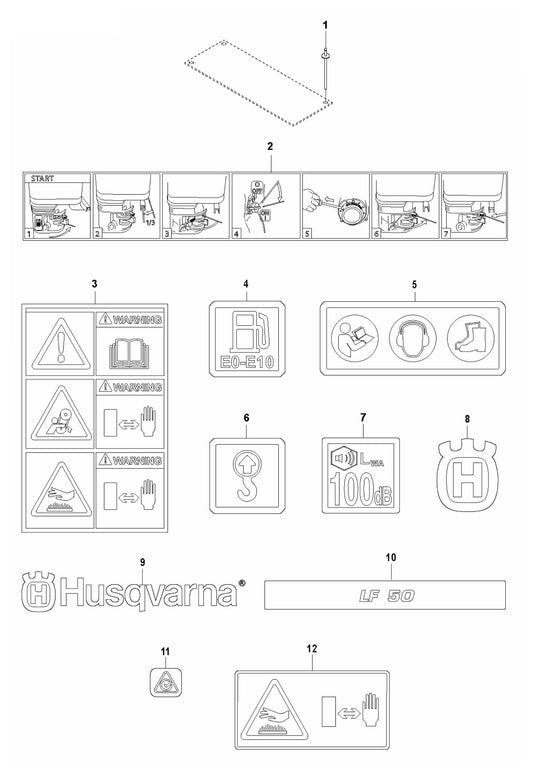 LF 50 L Decals Assembly Parts by Husqvarna