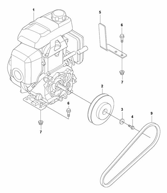 LF 50 L Engine Installation Assembly Parts by Husqvarna