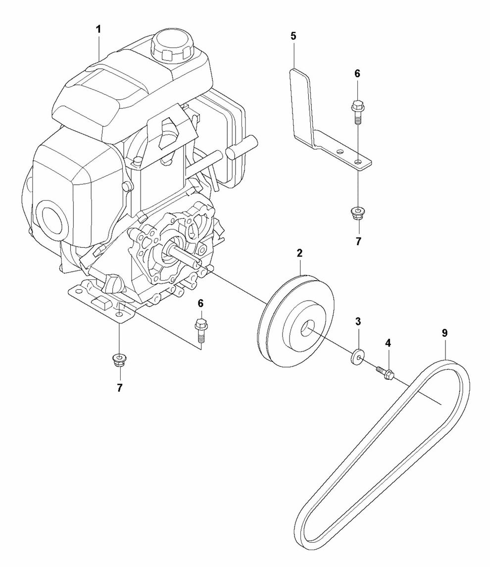LF 50 L Engine Installation Assembly Parts by Husqvarna