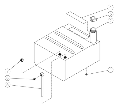 HSE-2504-0M10/0M30, HSE-3004-0M10/0M30, HSE-3504-0M10/0M30 (sn:0-22664),(sn:22665-14999999) Fuel Tank Assembly Parts by Mi-T-M