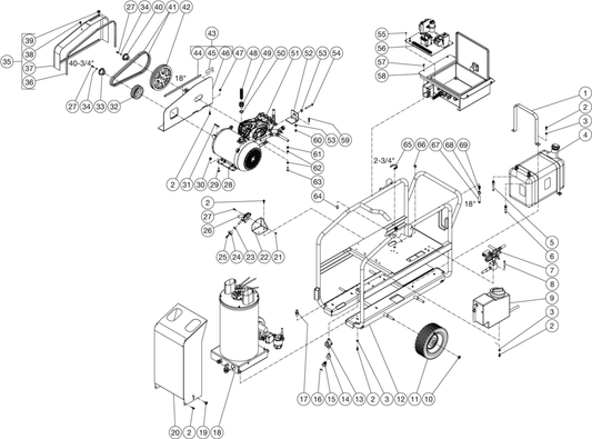 HSE-2504-0M10 (sn:15143274-99999999), HSE-2504-0M30/HSE-3004-0M30 (sn:15144937-99999999), HSE-3504-0M10 (sn:15145474-99999999) Frame Assembly Parts by Mi-T-M