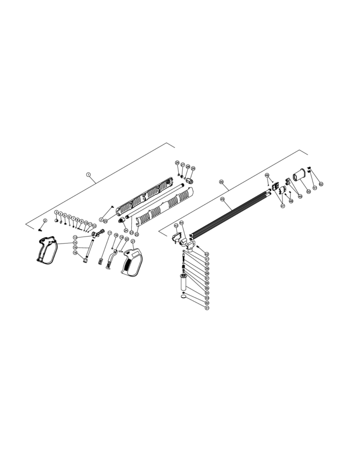 HSP-2003-0MGH/0MGV (sn:0-26203) Gun/Lance Assembly Parts By Mi-T-M