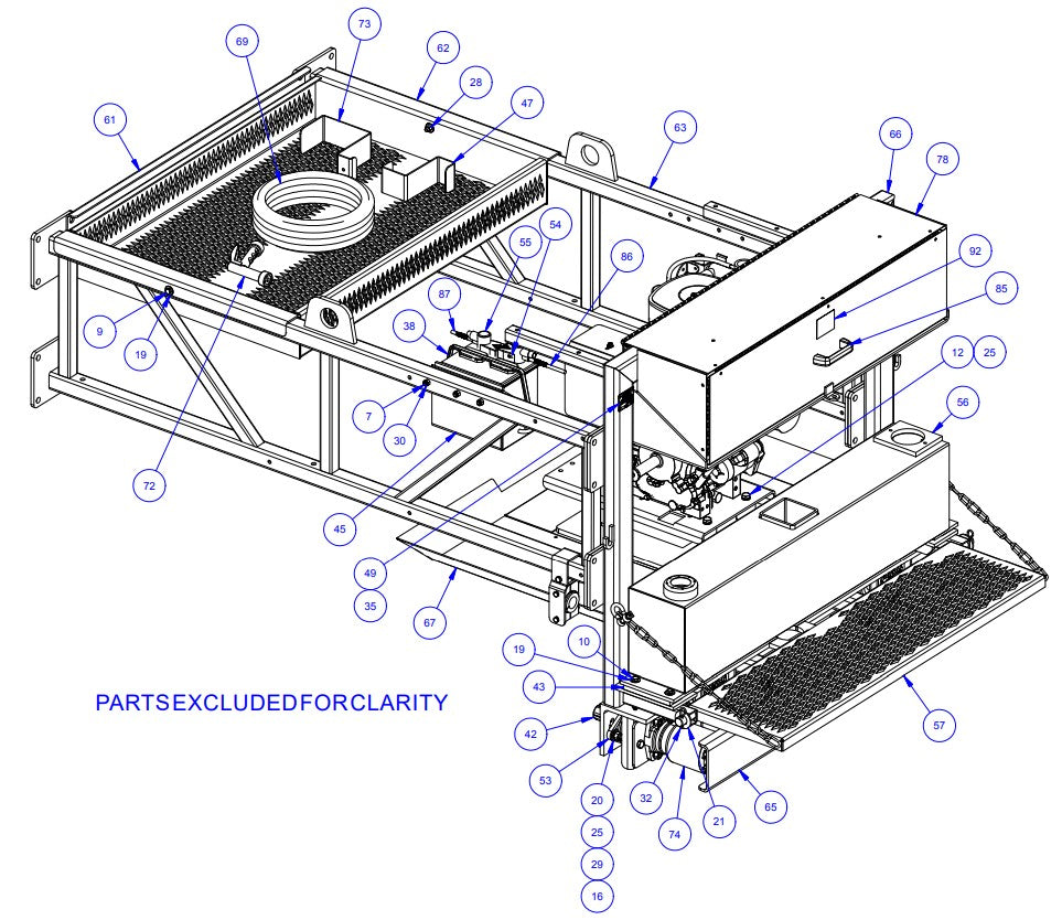 TRTP150B Triple Roller Tube Pavers Power Unit End Assembly-1 Parts by Allen Engineering