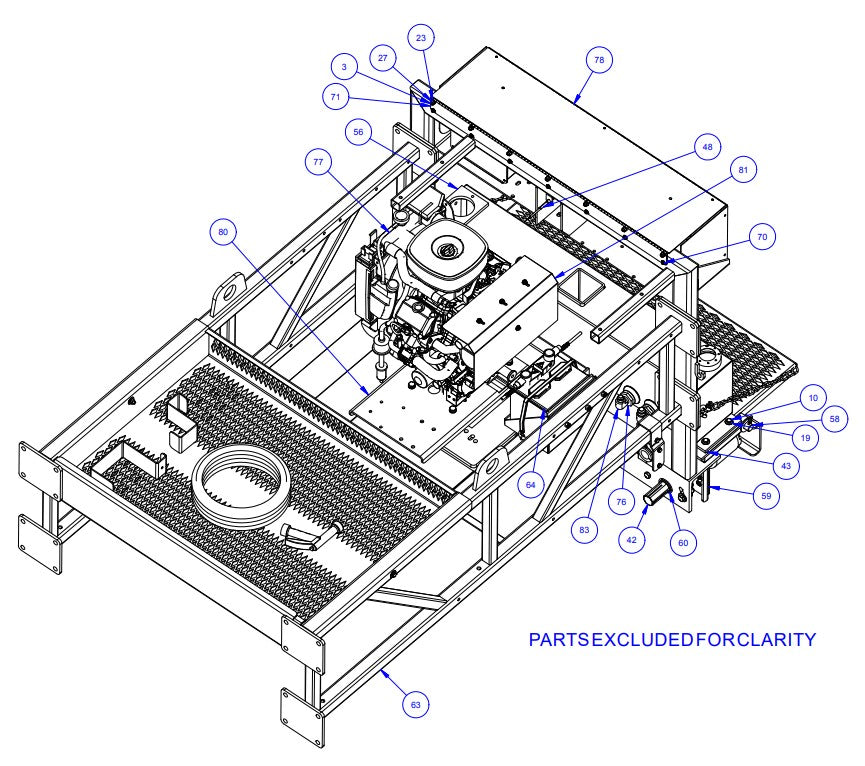 TRTP150B Triple Roller Tube Pavers Power Unit End Assembly-1 Parts by Allen Engineering