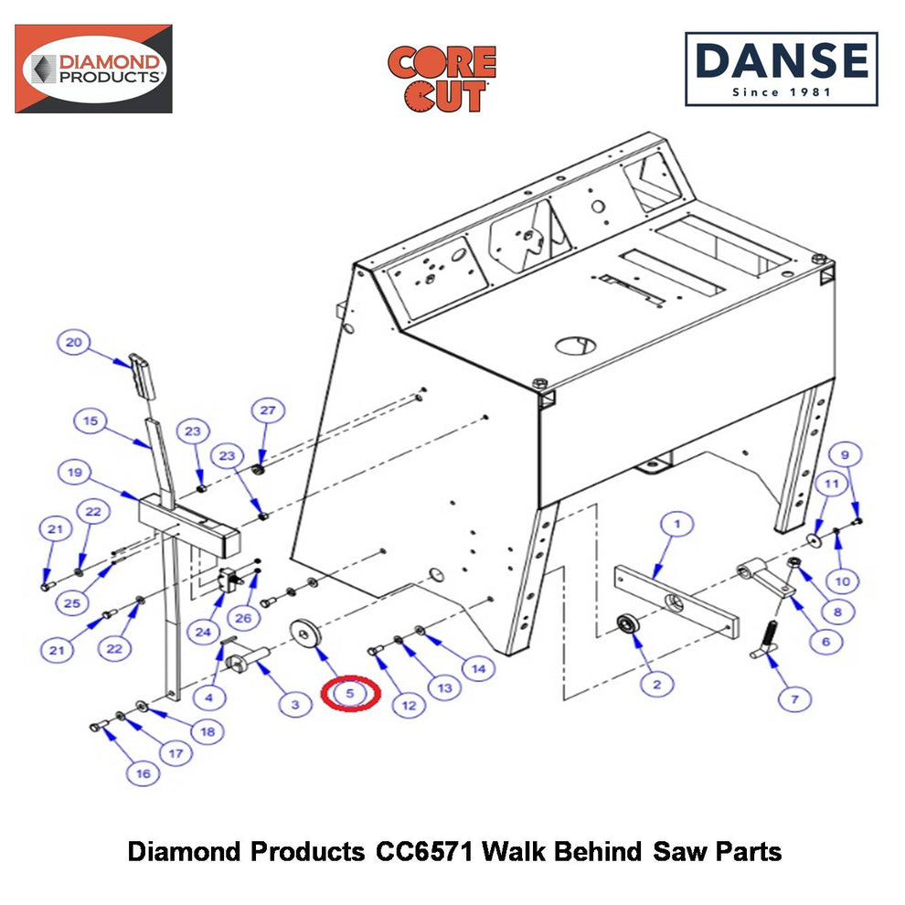 Friction Disc 3/4" X 2-1/4" X 3/8" 6011234 Fits Core Cut CC6571 Walk Behind Saw By Diamond Products