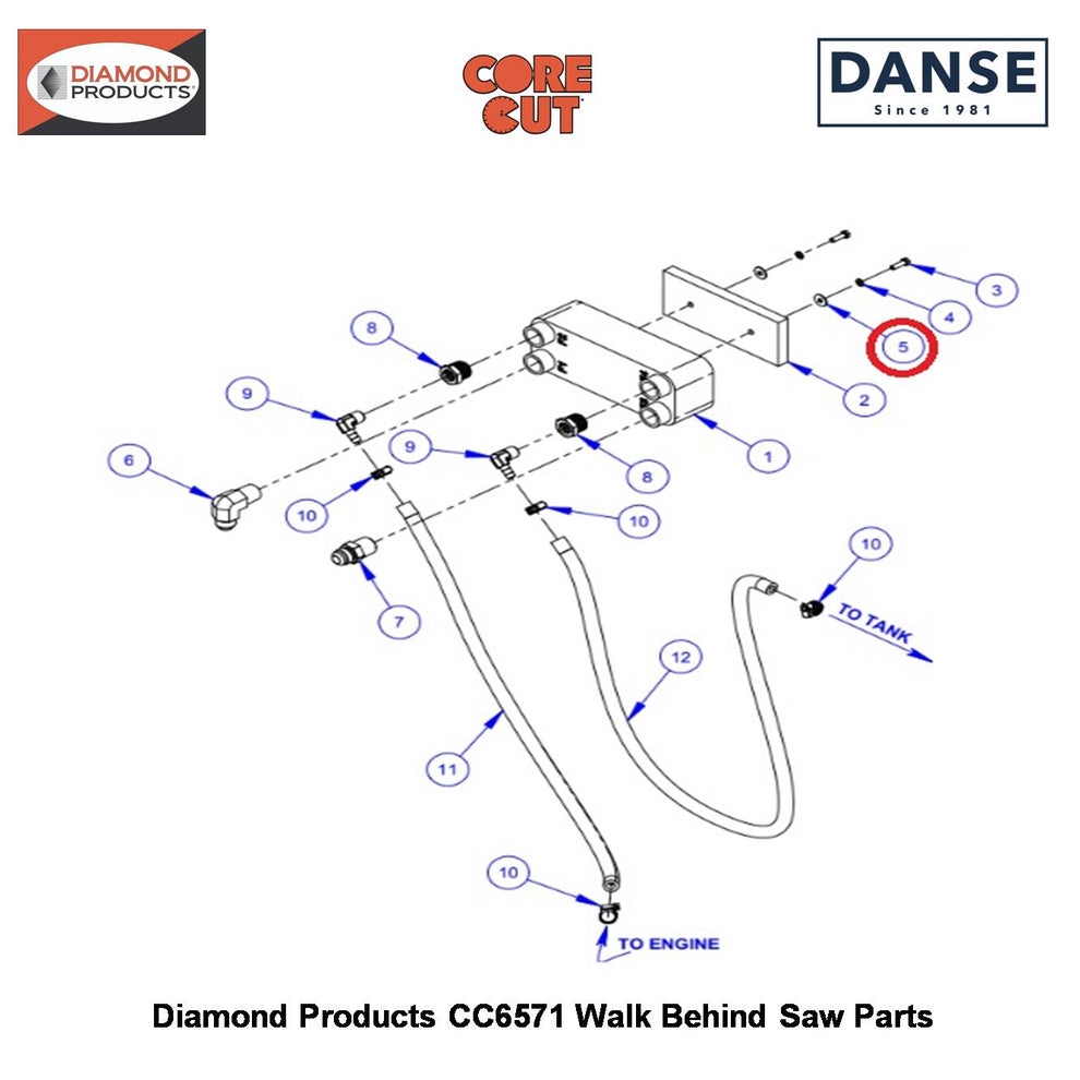M5 Fender WASHER(15MM Od) Zinc Plated, Din 9021 2900770 Fits Core Cut CC6571 Walk Behind Saw By Diamond Products