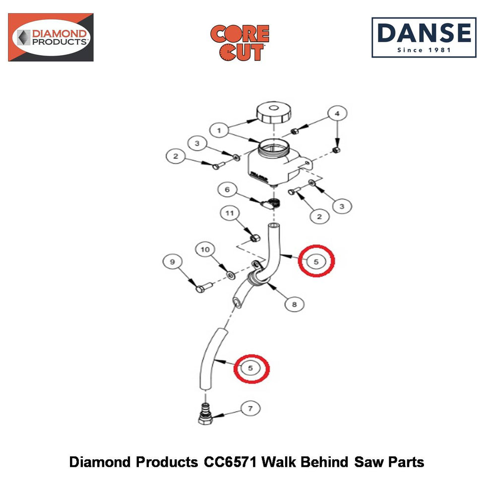 Hose, 1/2"ID X 60"LONG (black Pushlok Hose) 6010794 Fits Core Cut CC6571 Walk Behind Saw By Diamond Products