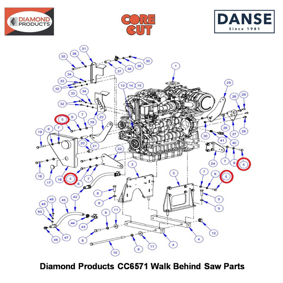 M12-1.25 X 30 Hex Hd Cap Fine Thread Class 8.8 2900746 Fits Core Cut CC6571 Walk Behind Saw By Diamond Products