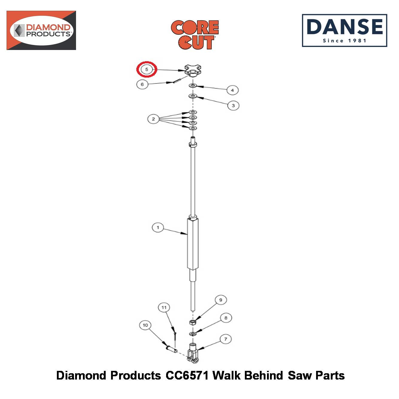 Depth Stop Knob 6010095 Fits Core Cut CC6571 Walk Behind Saw By Diamond Products