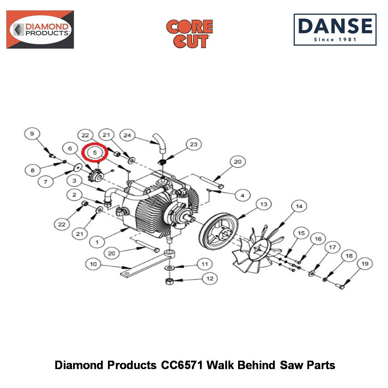 1/8"X5/8"WOODRUFF KEY#405 2900063 Fits Core Cut CC6571 Walk Behind Saw By Diamond Products