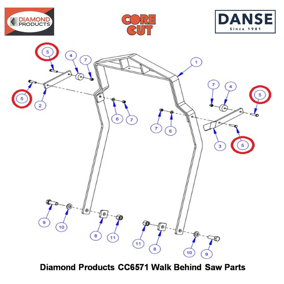 3/8-16X1-3/4 Hex Capscrew 2900047 Fits Core Cut CC6571 Walk Behind Saw By Diamond Products