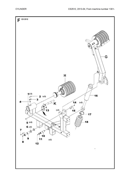 Cylinder Assembly Parts For Wire Saw CS 2512 By Husqvarna