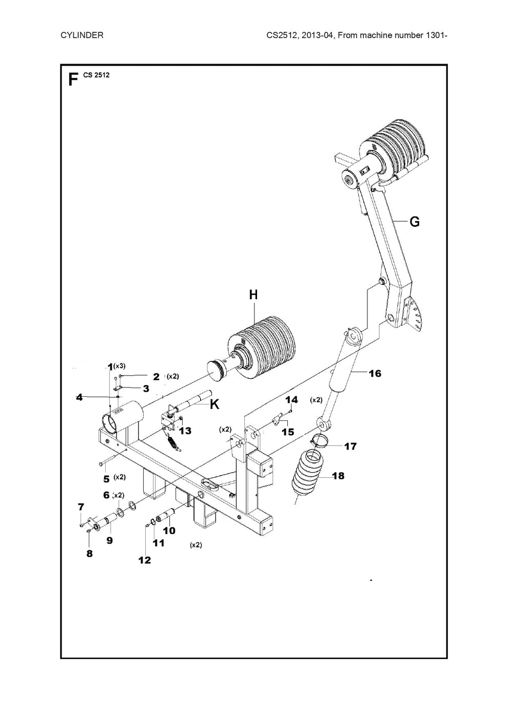 Cylinder Assembly Parts For Wire Saw CS 2512 By Husqvarna