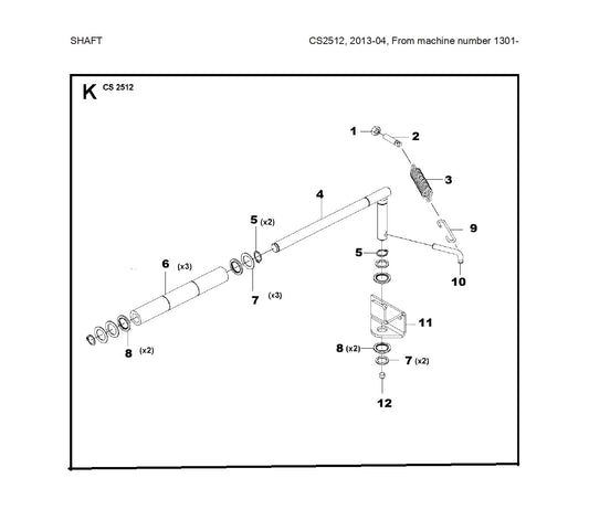 Shaft Assembly 3 Parts For Wire Saw CS 2512 By Husqvarna