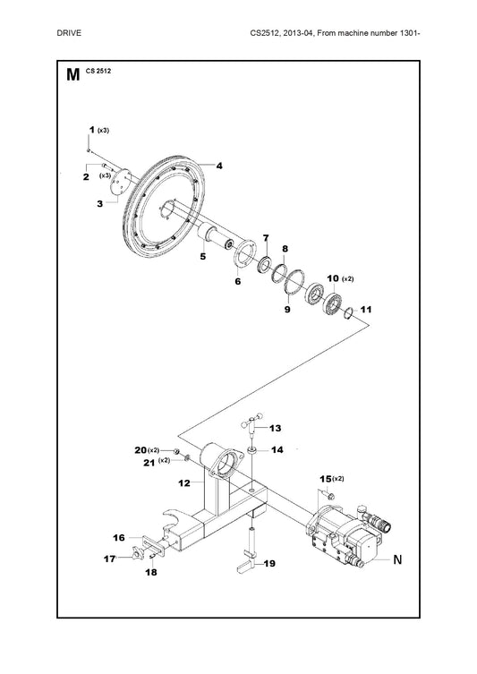 Drive Assembly Parts For Wire Saw CS 2512 By Husqvarna