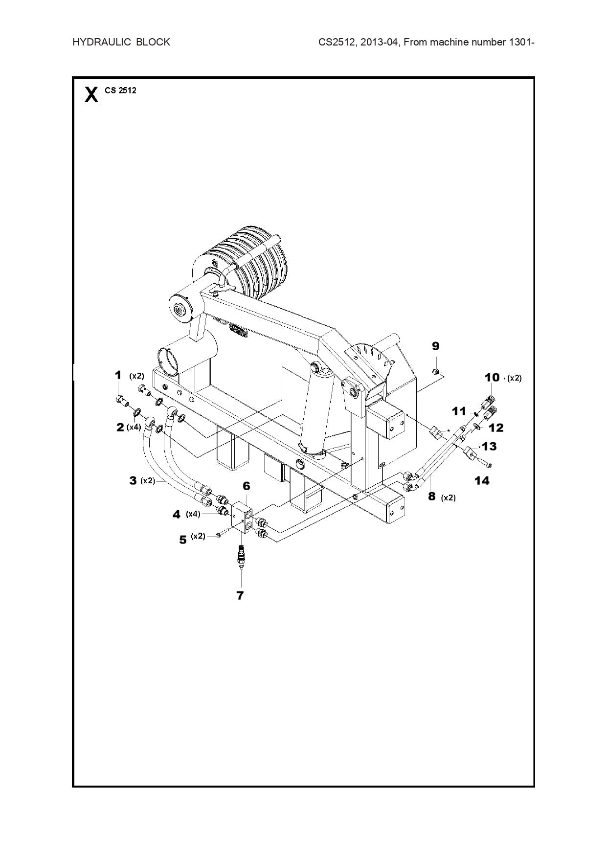 Hydraulic Block Assembly Parts For Wire Saw CS 2512 By Husqvarna