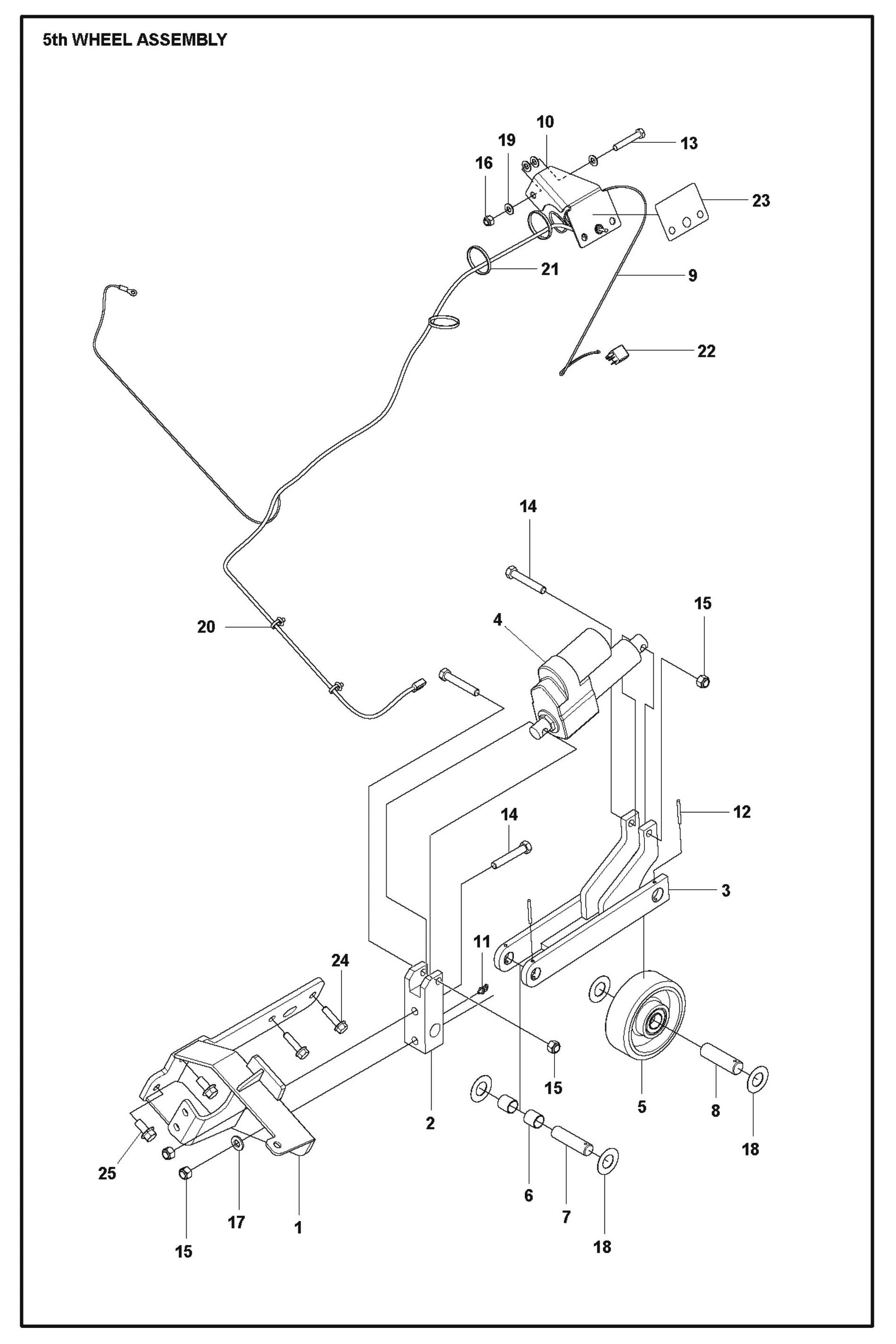 5th Wheel Assembly Parts for FS7000 DL By Husqvarna