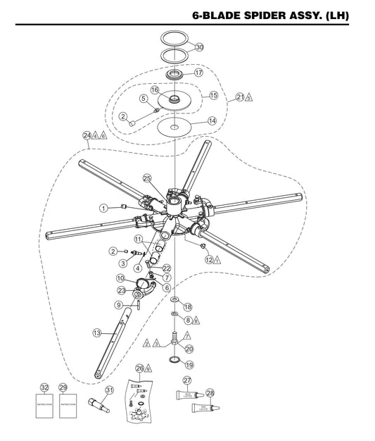STX55J6-Y6 6-Blade Spider Assembly (LH)