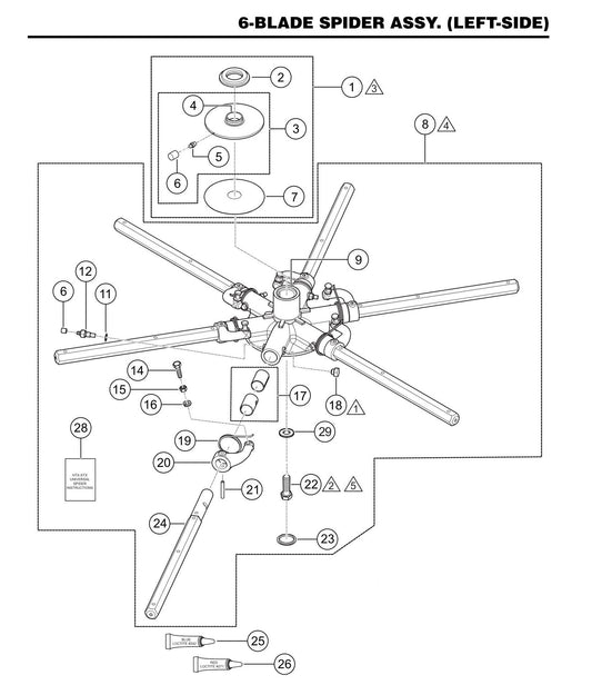 STX6H 6-Blade Spider Assembly (Left-Side)