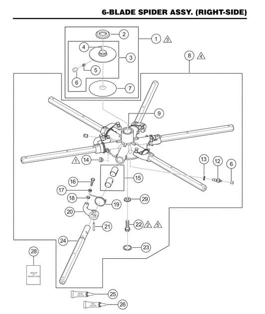 HTXD6I 6-Blade Spider Assembly (Right-Side)