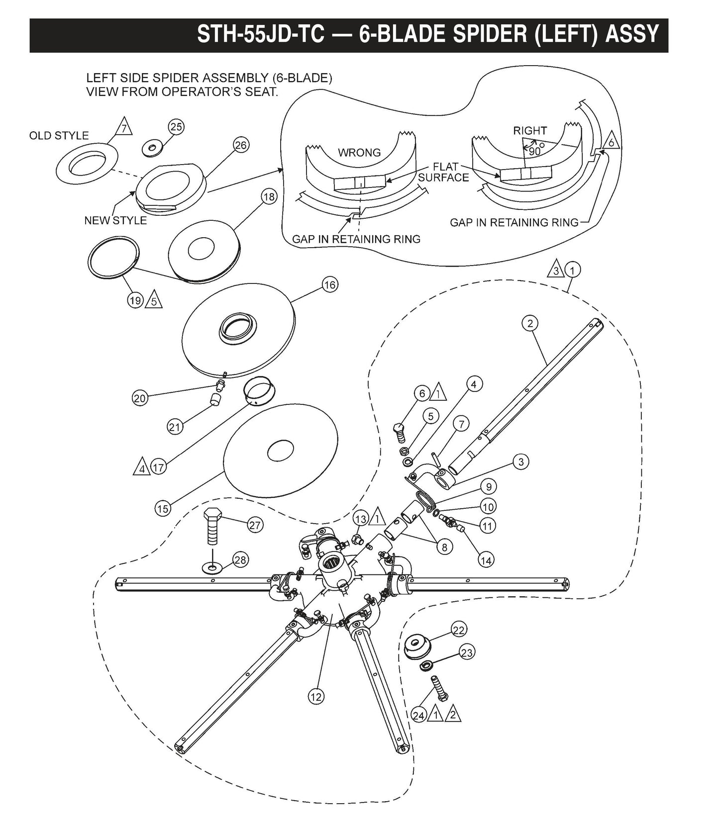 STH 6-Blade Spider (Left) Assembly