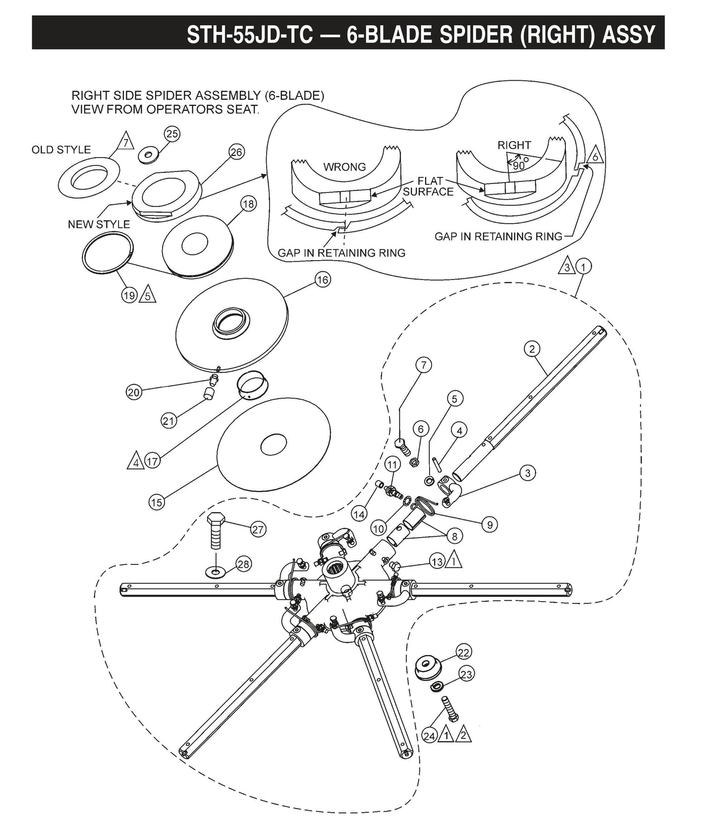 STH 6-Blade Spider (Right) Assembly