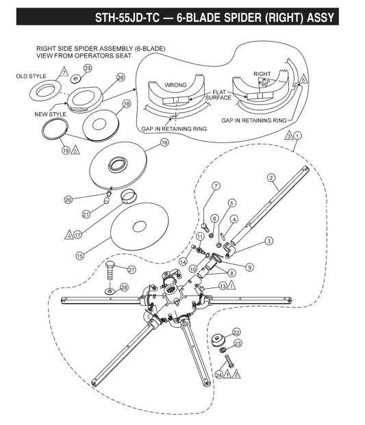 STH 6-Blade Spider (Right) Assembly