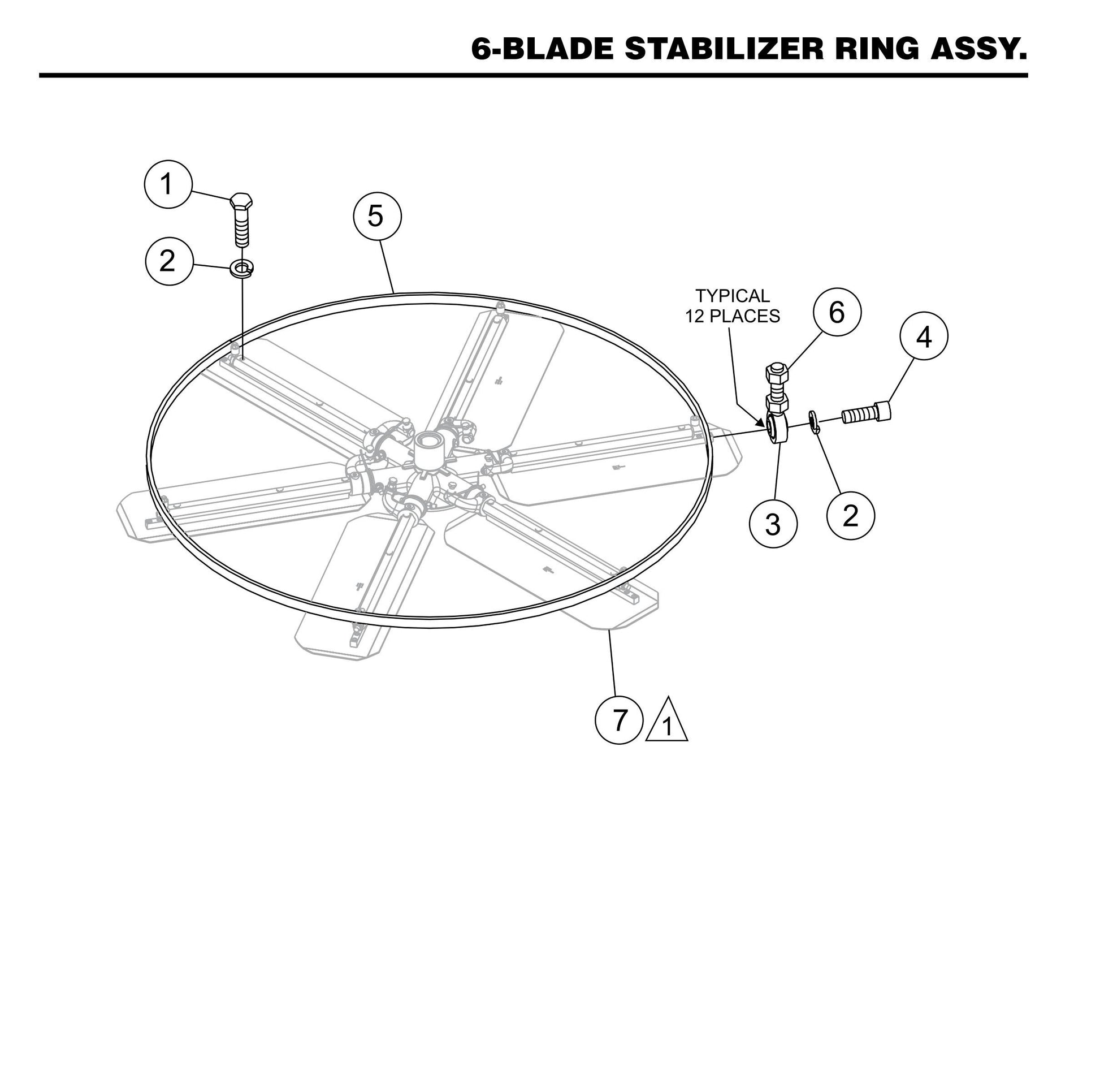 STX55J6-Y6 6-Blade Stabilizer Ring Assembly