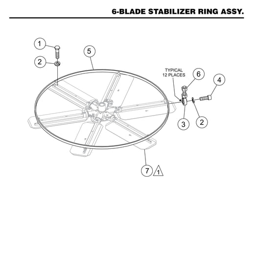 STX55J6-Y6 6-Blade Stabilizer Ring Assembly