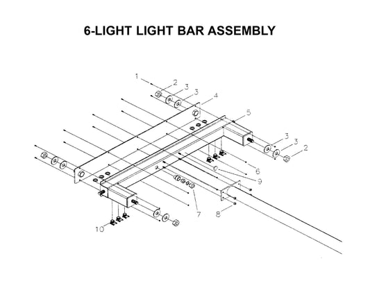 Maxi-Lite Hydraulic Tower-6-Light Light Bar Assembly Parts By Allmand