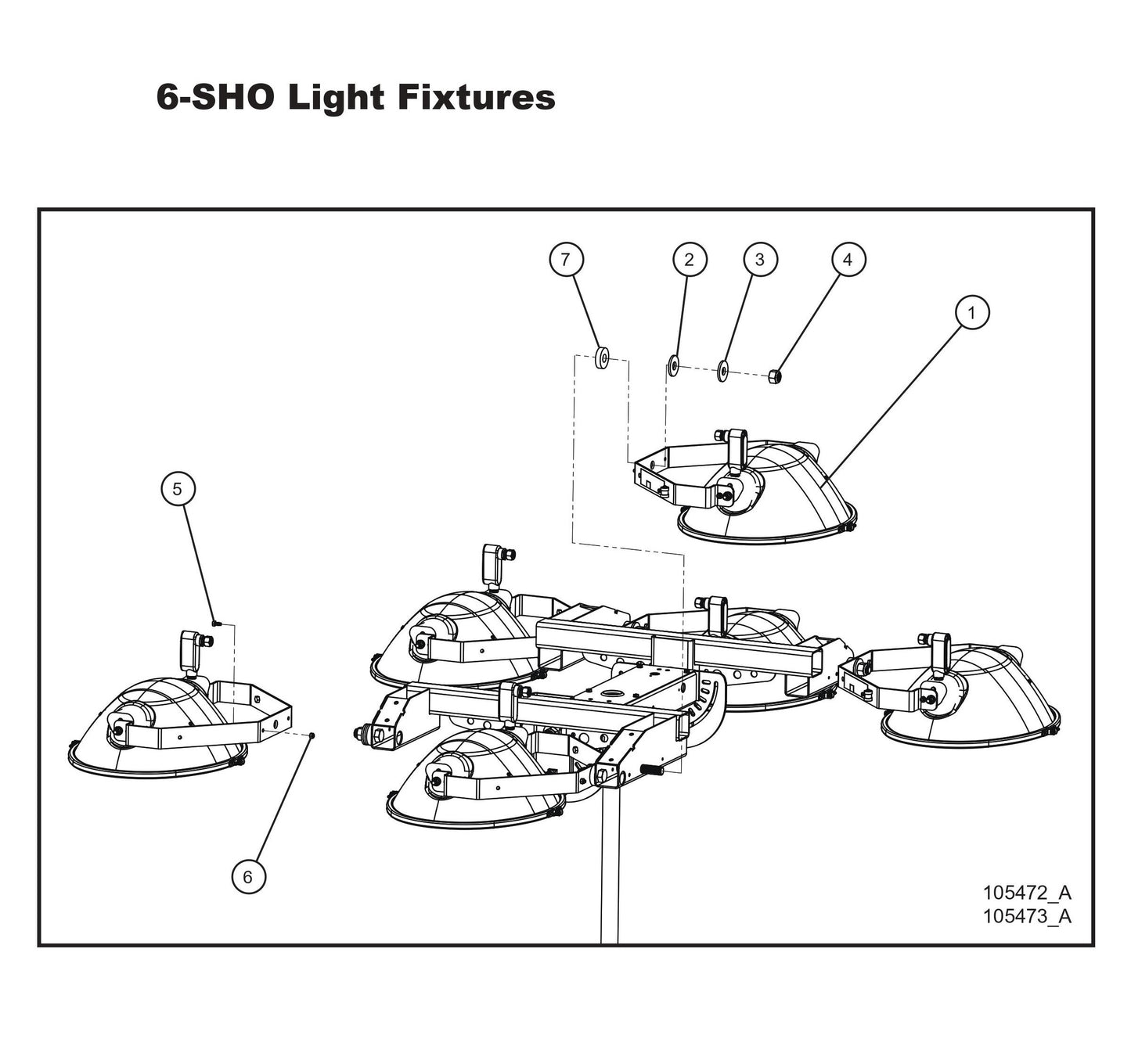 6-SHO Light Fixtures Parts By Allmand