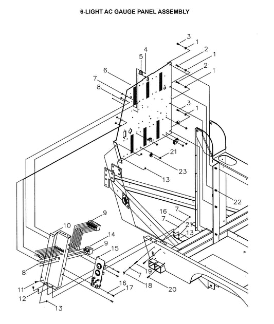 Maxi-Lite Hydraulic Tower-6-Light AC Gauge Panel Assembly Parts By Allmand