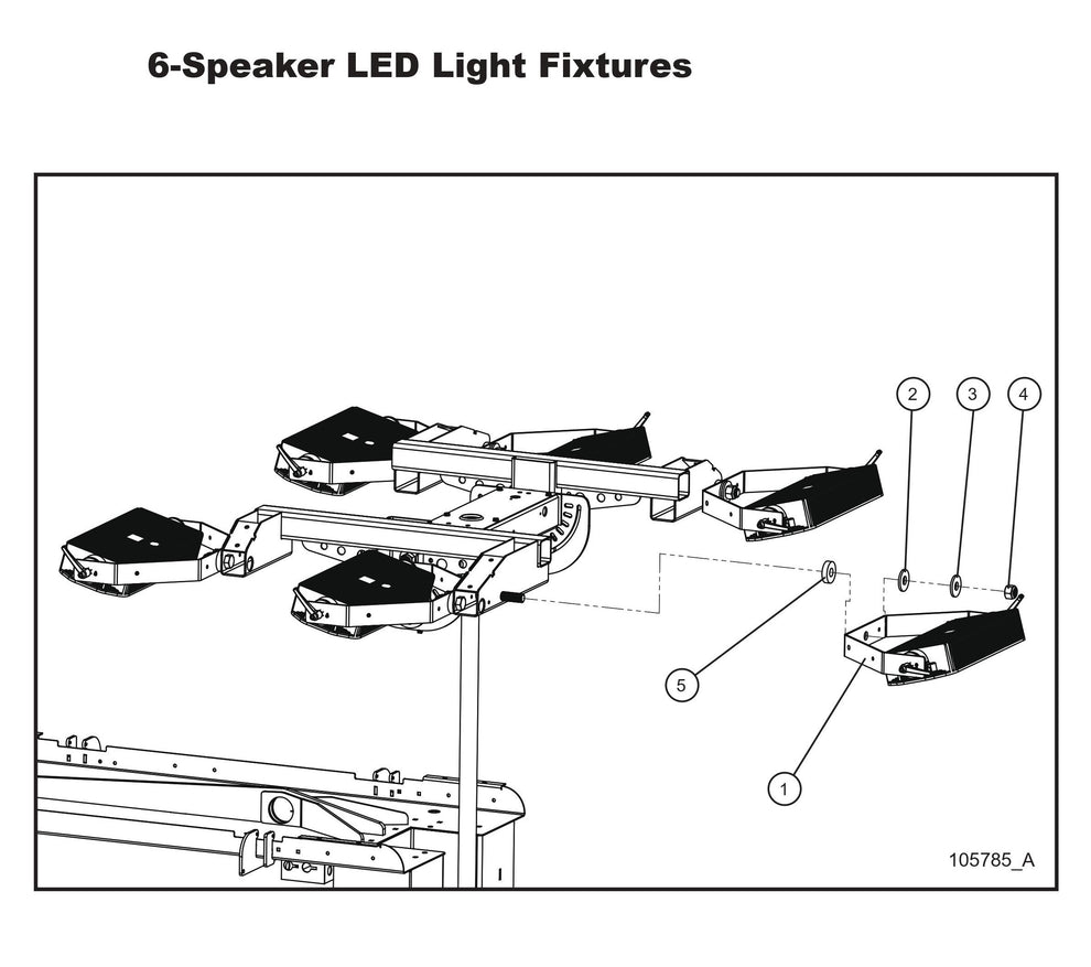 6-Speaker LED Light Fixtures Parts By Allmand