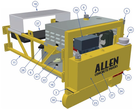 TRTP255T4 Triple Roller Tube Pavers Idle End Assembly-1 Parts by Allen Engineering