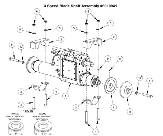 CC6571-3 3-Speed Blade Shaft Assembly