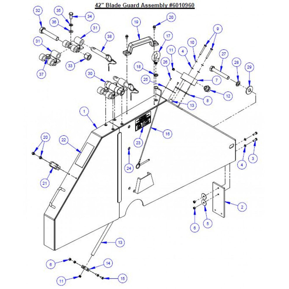 6010960 42" Blade Guard Assembly for CC6571 Concrete Saw Core Cut by Diamond Products