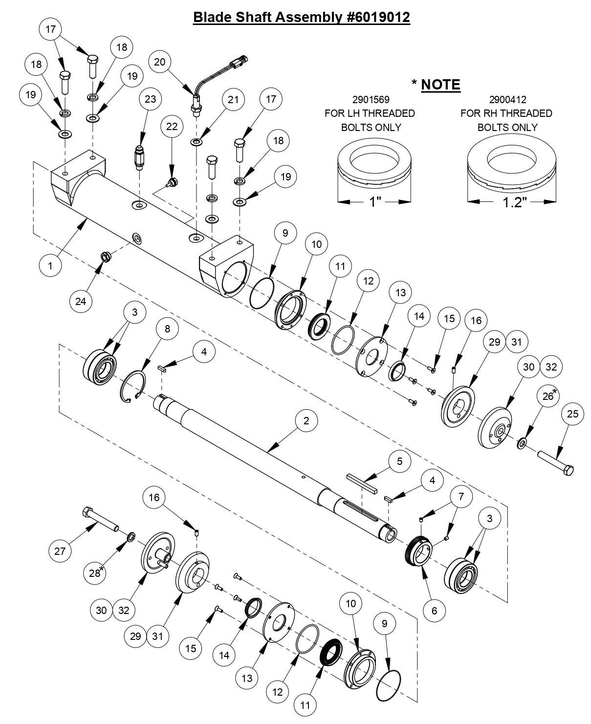 CC6571/CC6561 Blade Shaft Assembly
