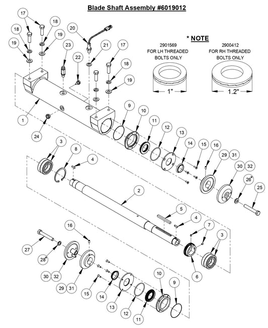 CC6571/CC6561 Blade Shaft Assembly