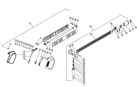 HSP-2003-3MGH/3MGV (sn:26204-15010743), HSP-2003-3MGH/3MGV (sn:0-26203) Gun, Wand & Lance Assembly Parts By Mi-T-M