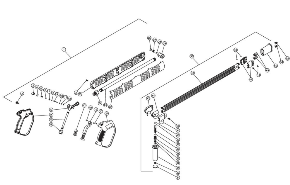 HSP-2003-3MGH/3MGV (sn:26204-15010743), HSP-2003-3MGH/3MGV (sn:0-26203) Gun, Wand & Lance Assembly Parts By Mi-T-M