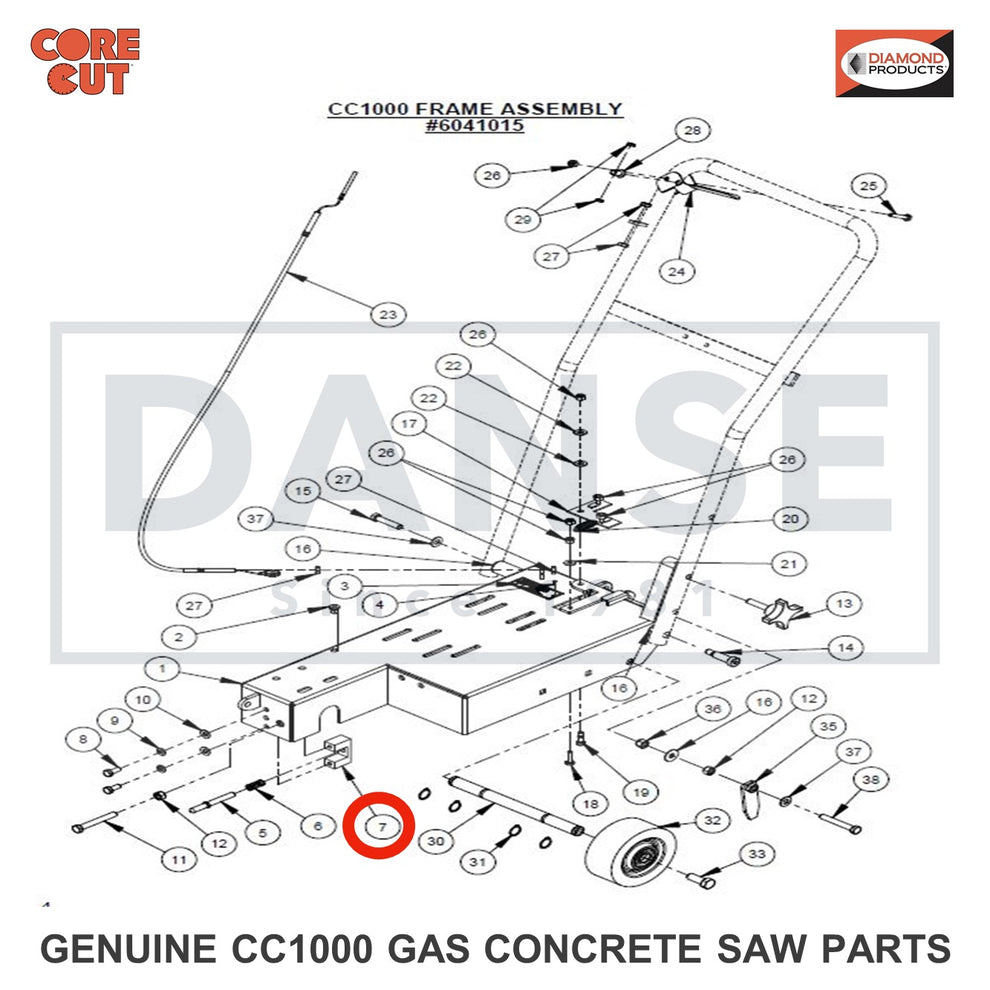 6041075 Blade Stop Block CC1005 Concrete Saw Core Cut by Diamond Products