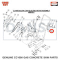 6041089 Handle Bar (Electric Motor) for CC1000 Concrete Saw Core Cut by Diamond Products