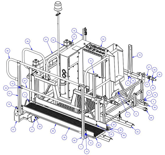 TRTP275 Triple Roller Tube Pavers Operator End Assembly Parts by Allen Engineering