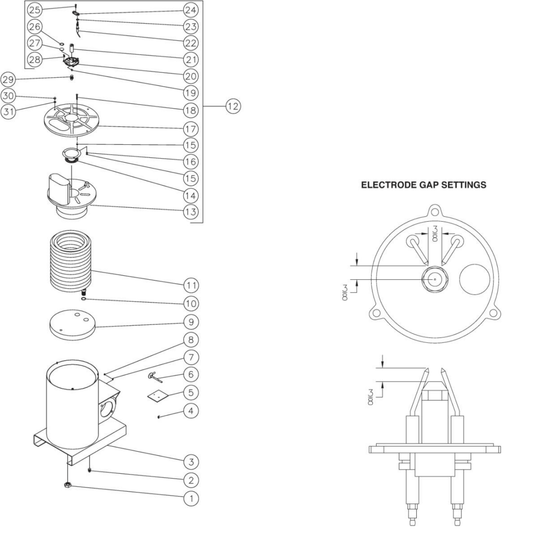 HSP-2003-3MGH/3MGV (sn:0-26203) Boiler Assembly Parts by Mi-T-M