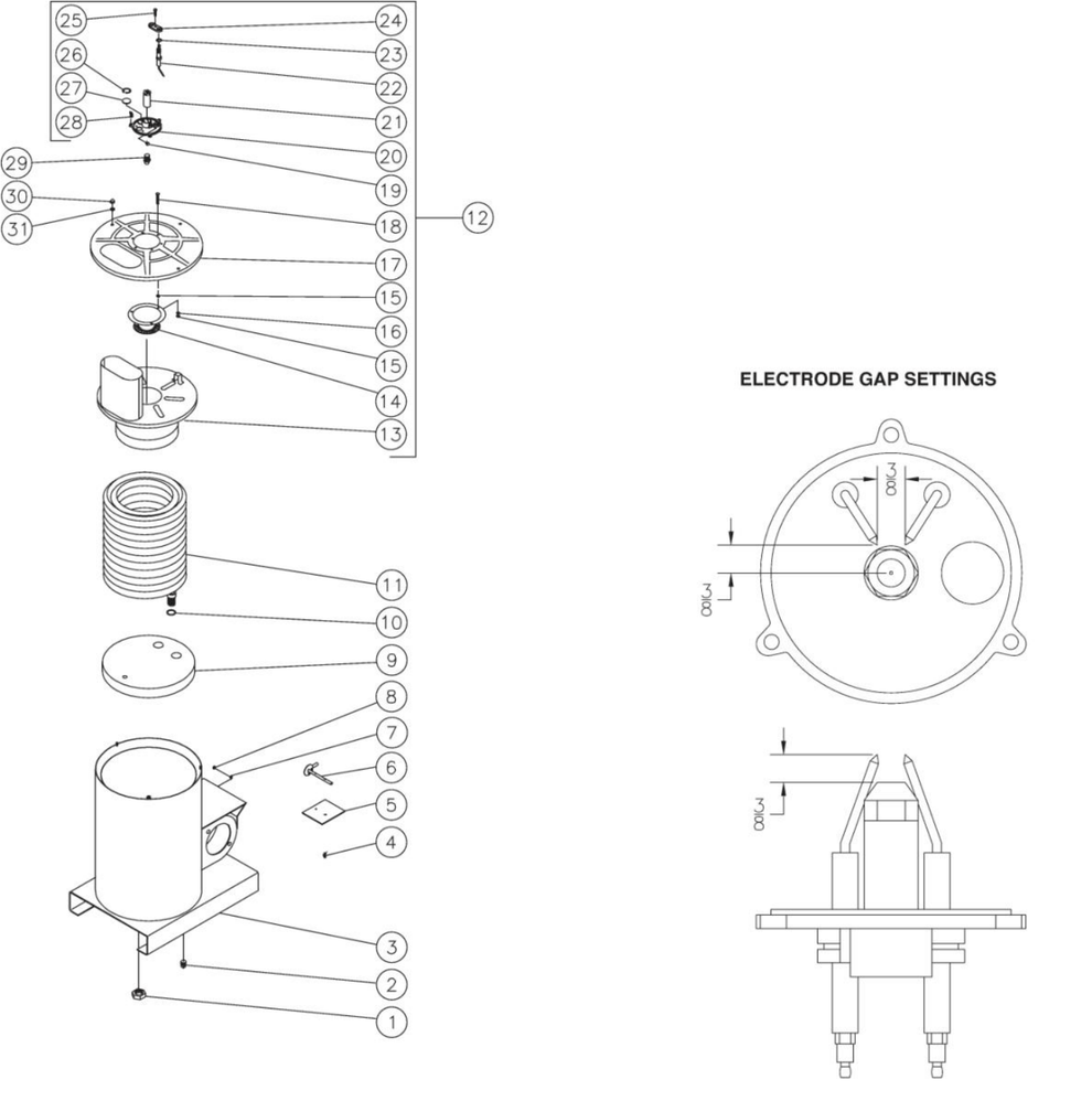 HSP-2003-3MGH/3MGV (sn:0-26203) Boiler Assembly Parts by Mi-T-M